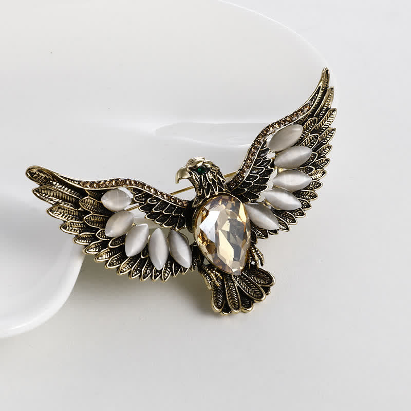 Men's Flying Hawk Gem Brooch