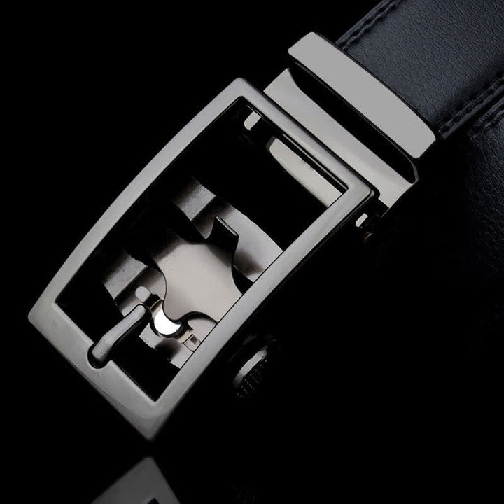 Men's Sophisticated Hollow Automatic Buckle Leather Belt - image 8