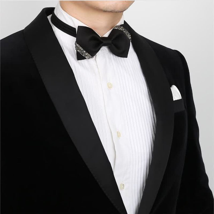 Men's Classy Rhinestone Wedding Bow Tie