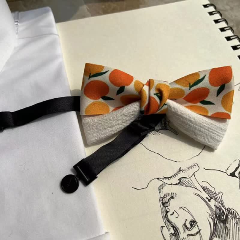 Men's Tropical Orange Fruit Bow Tie