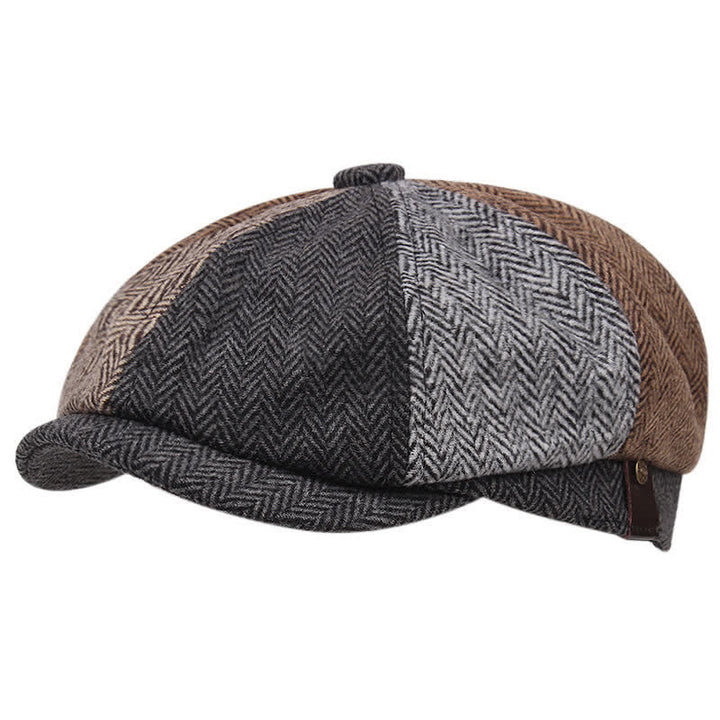 Vintage British Splicing Octagonal Beret Cap - Assorted Colors - M (22"-22 7/8") - image 0