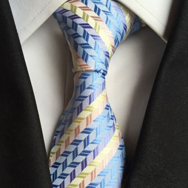 Men's Broken Fish Bone Striped Necktie