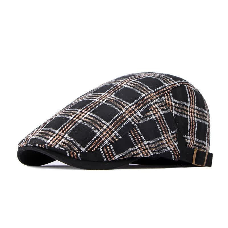 Travel Casual Checkered Beret Flat Cap