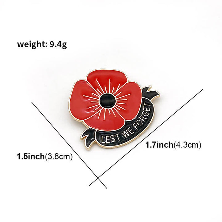 3Pcs Unisex Lest We Forget Poppy Brooch