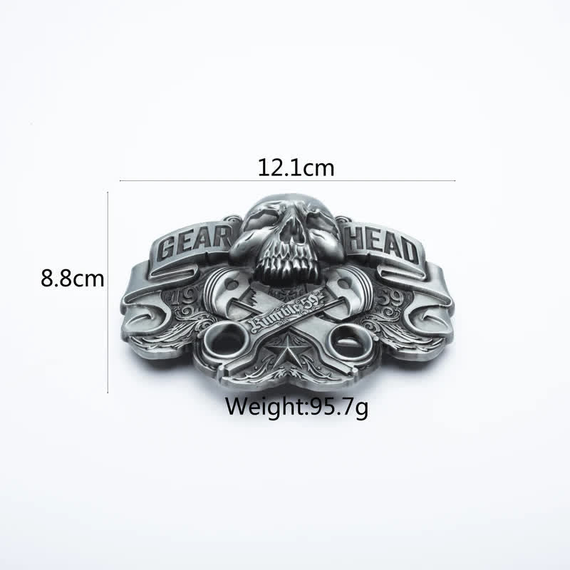 Men's Fancy Skull Gear Head Punk Leather Belt