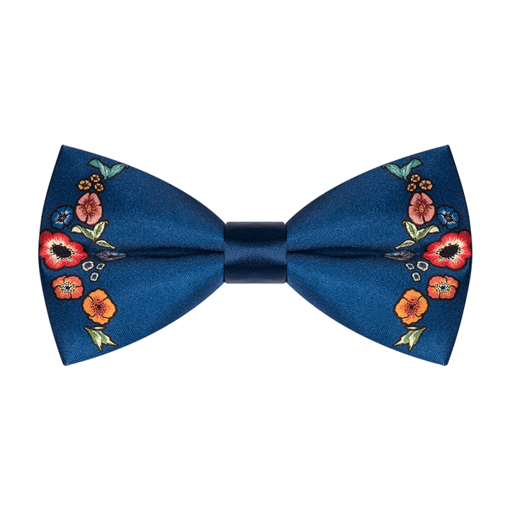 Men's Navy Baroque Flower Bow Tie