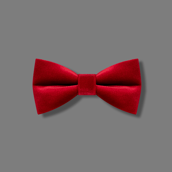 Men's Bright Red Solid Color Velvet Bow Tie