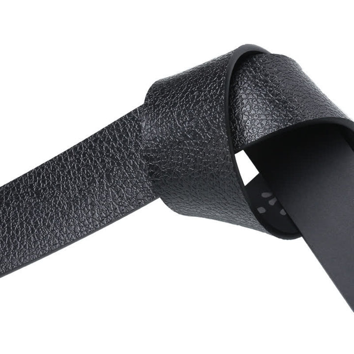Men's Business Automatic Buckle Black Leather Belt - image 4