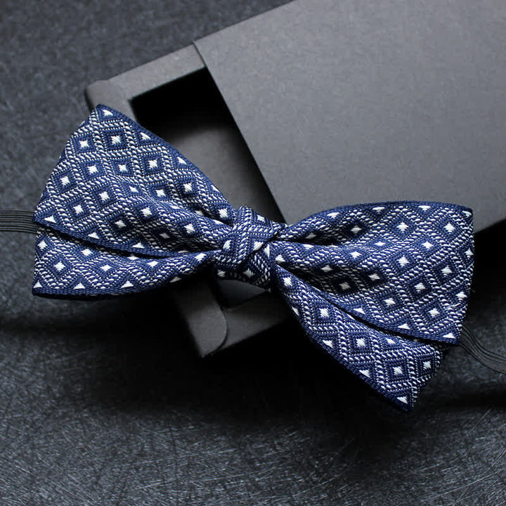 Men's Abstract Pattern Double Layers Bow Tie