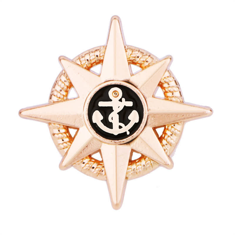 Men's Star Ship Anchor Brooch