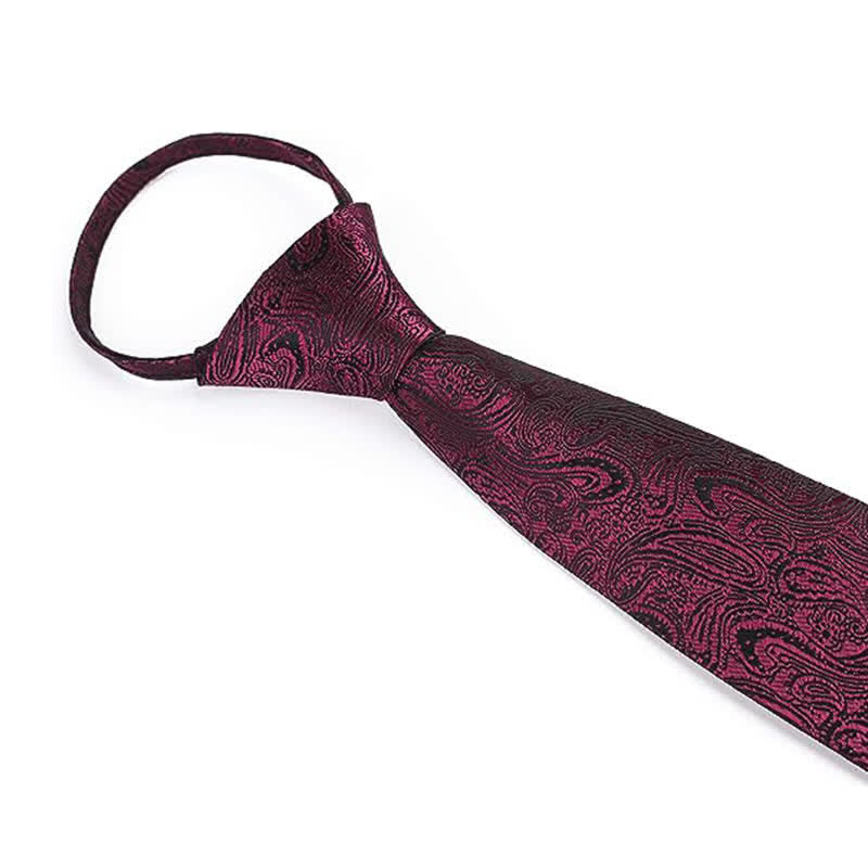 Men's Casual Zipper Tie Paisley Necktie - image 5