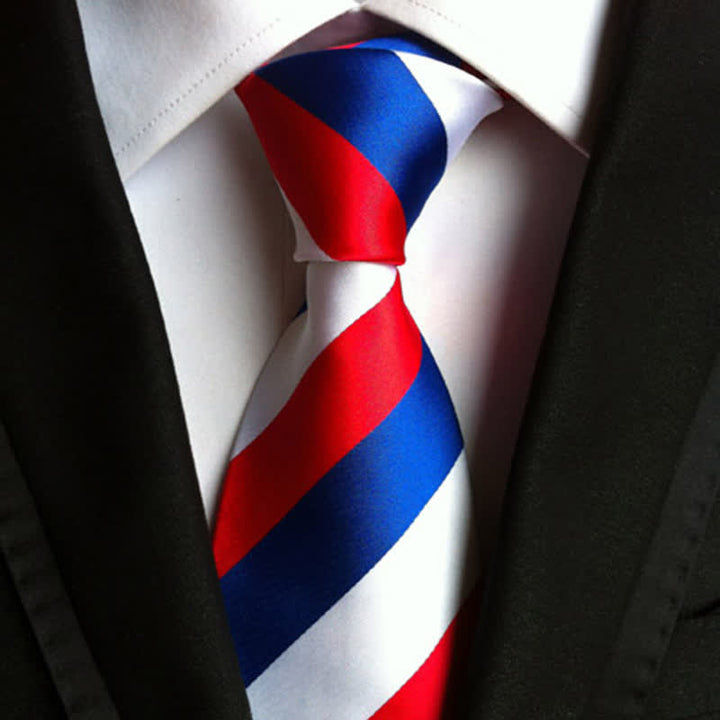 Men's Bright Colors Contrasting Striped Necktie