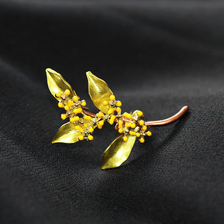 Women's Fragrans Leaves Branch Brooch