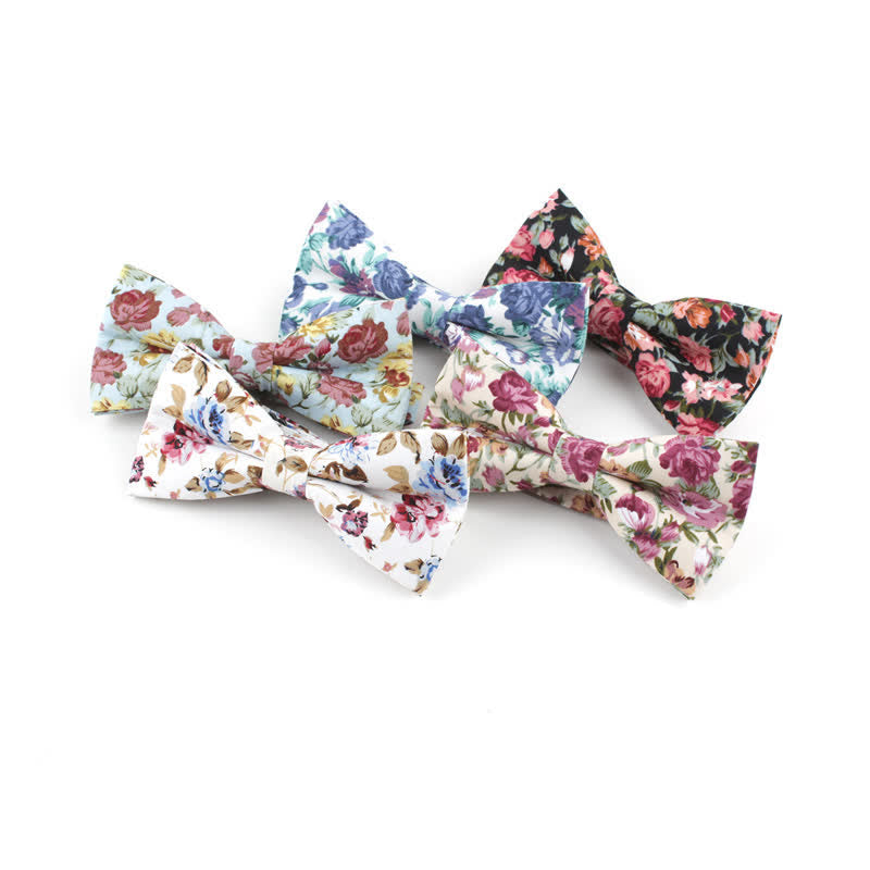 Men's Dyeing Rose Leaves Floral Bow Tie - image 3