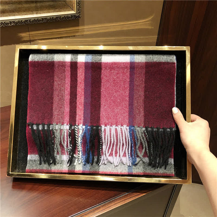 Unisex Lamb Edinburgh Big Warm Plaid Scarf - image 14