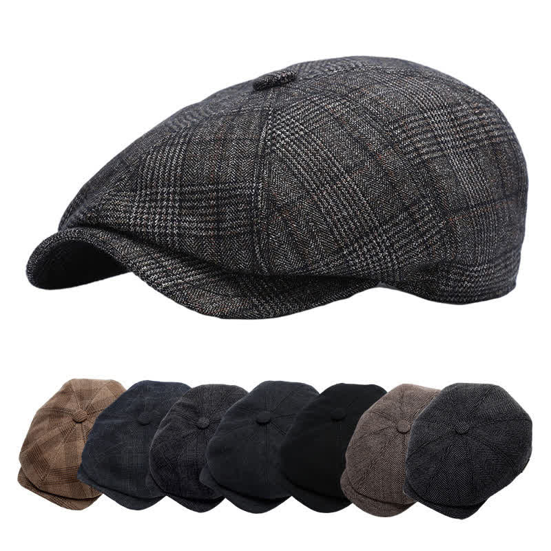  Classic Newsboy Flat Cap with Earflap Beret - image 1