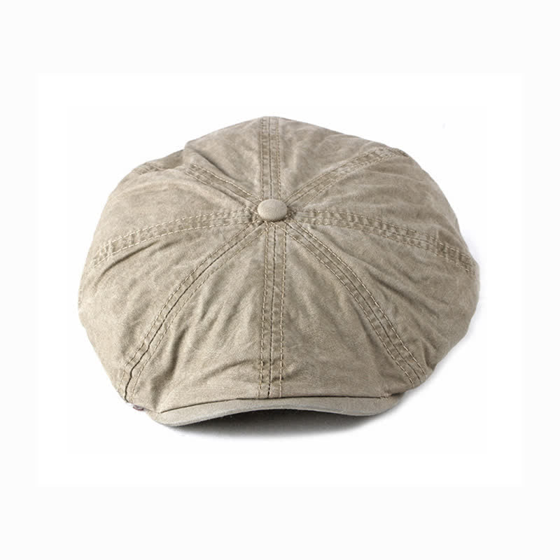 Casual Washed Aged Cotton Beret Cap