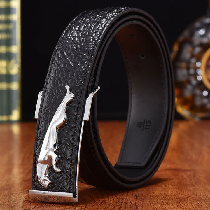 Men's Luxury Business Leopard Buckle Leather Belt