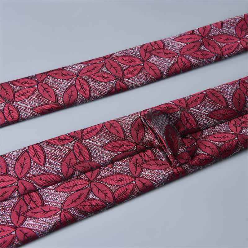 Crimson Men's Vintage Little Leaves Necktie