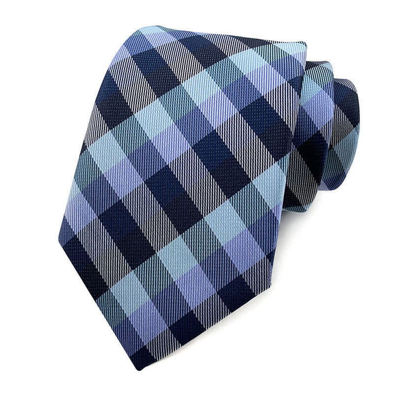 Men's Skinny Tuxedo Suit Plaid Necktie