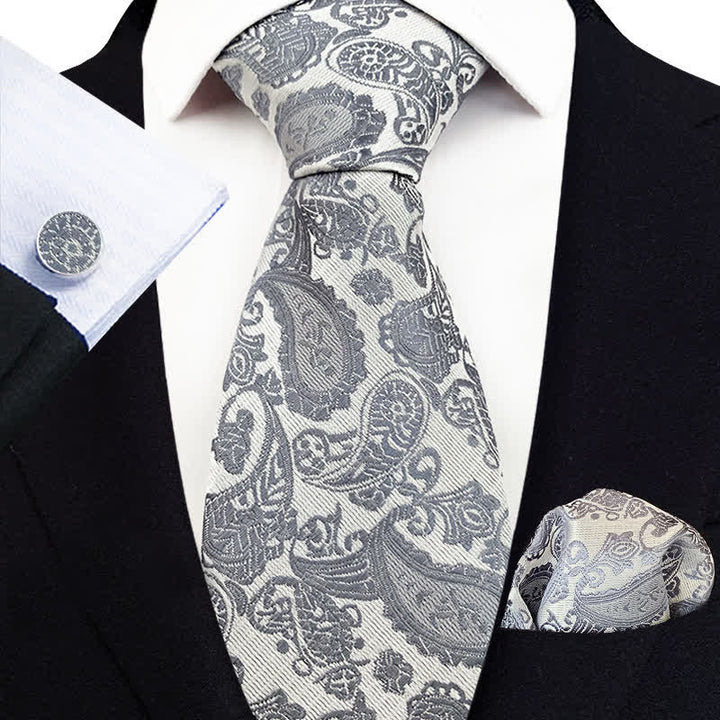 3Pcs Men's Exotic Paisley Necktie Set