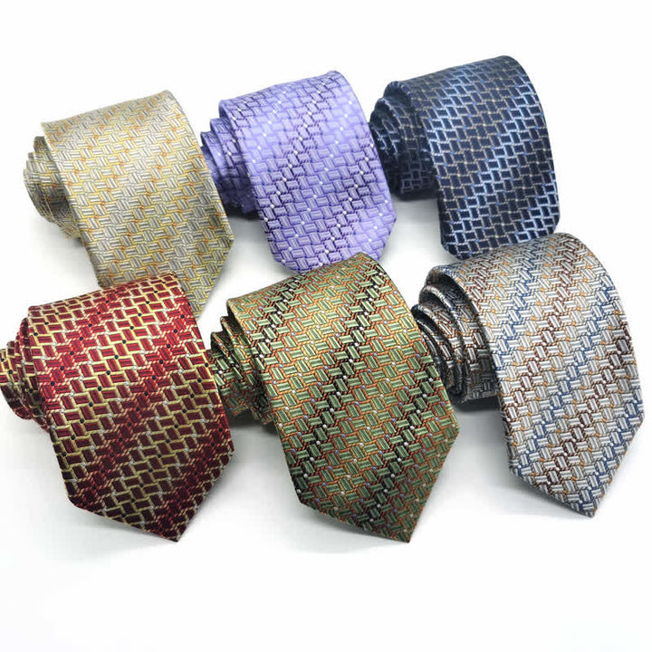 Men's Graduated Weave Pattern Pure Silk Necktie