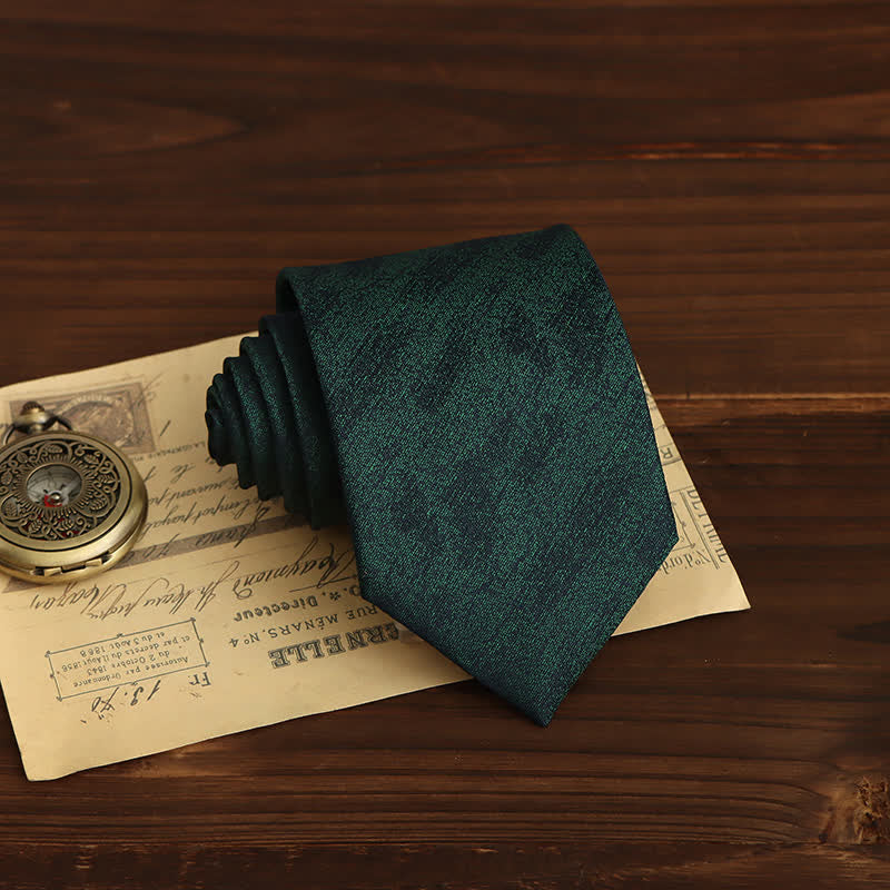 Men's Vintage Graffiti Striped Necktie - Green - image 3