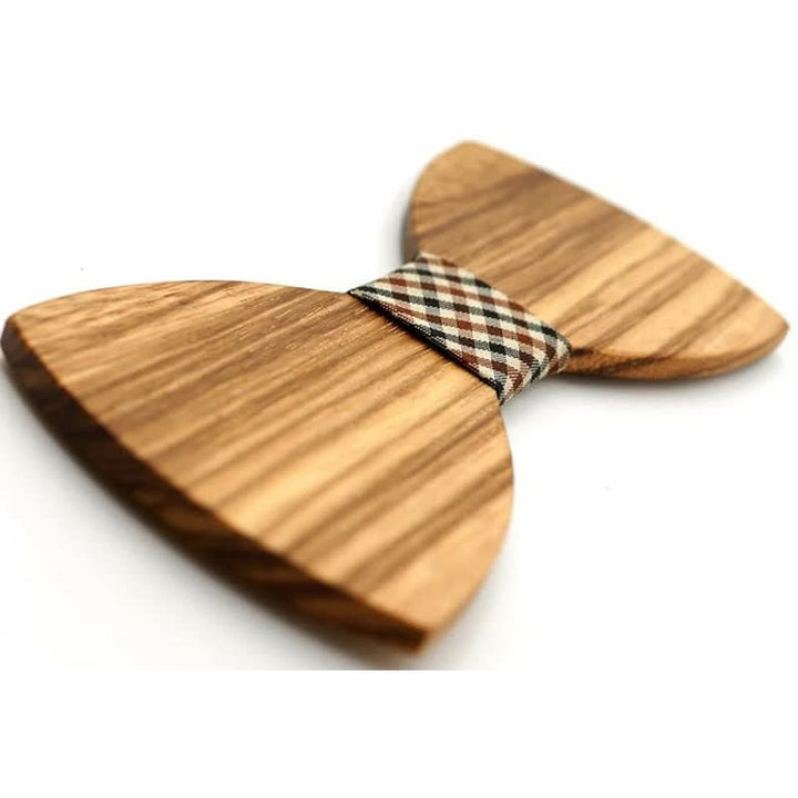 Men's Natural Wood Grain Wooden Bow Tie