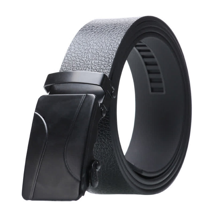 Men's Business Automatic Buckle Black Leather Belt - Style #4 - Black - 42 - image 10