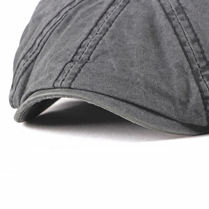 Casual Washed Aged Cotton Beret Cap