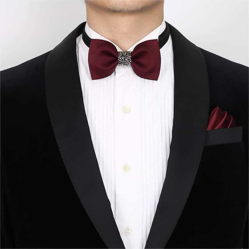Men's Central Sparkly Accent Bow Tie - image 1