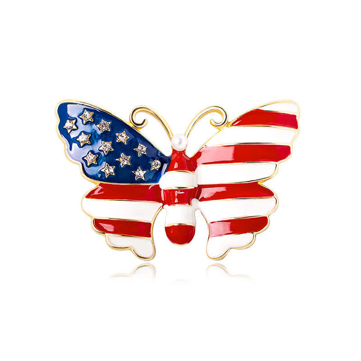 Men's American Flag Butterfly Brooch