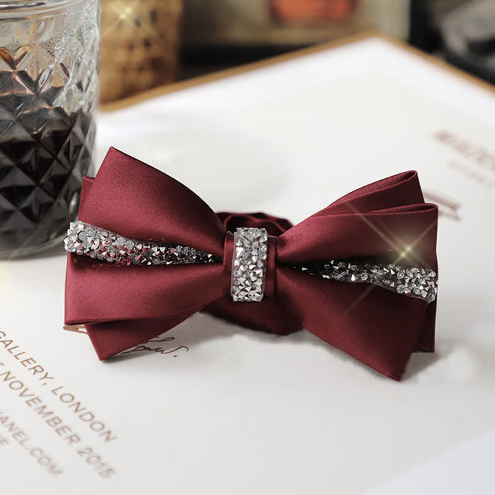 Men's Shining Rhinestone Satin Bow Tie