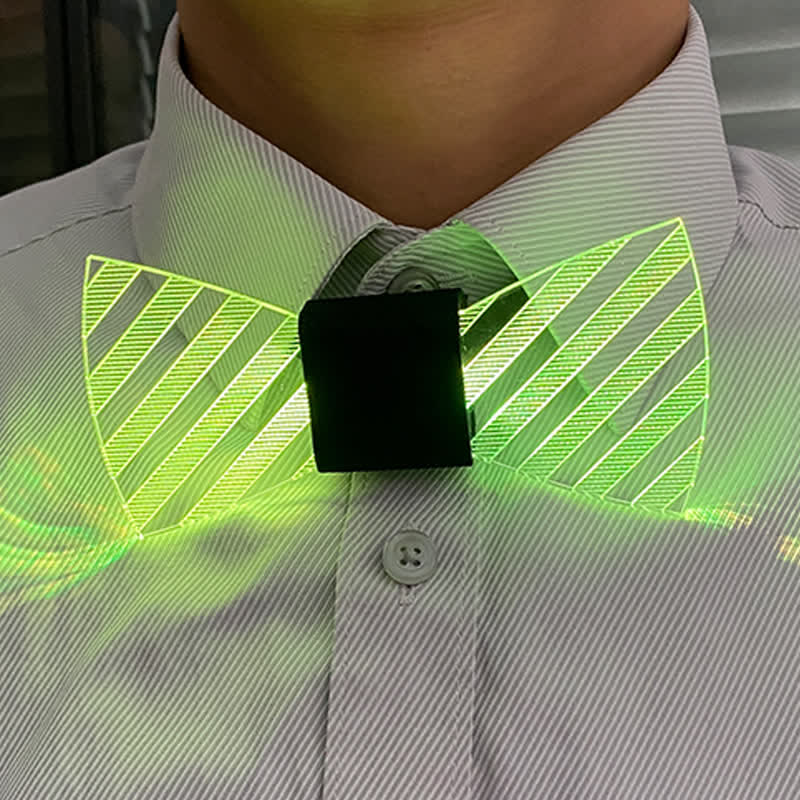 7 Colors Striped Luminous Party Acrylic Bow Tie