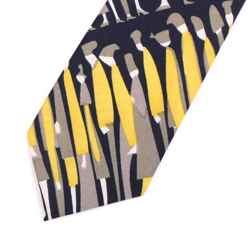 Men's Black & Yellow Crowds Necktie - image 2