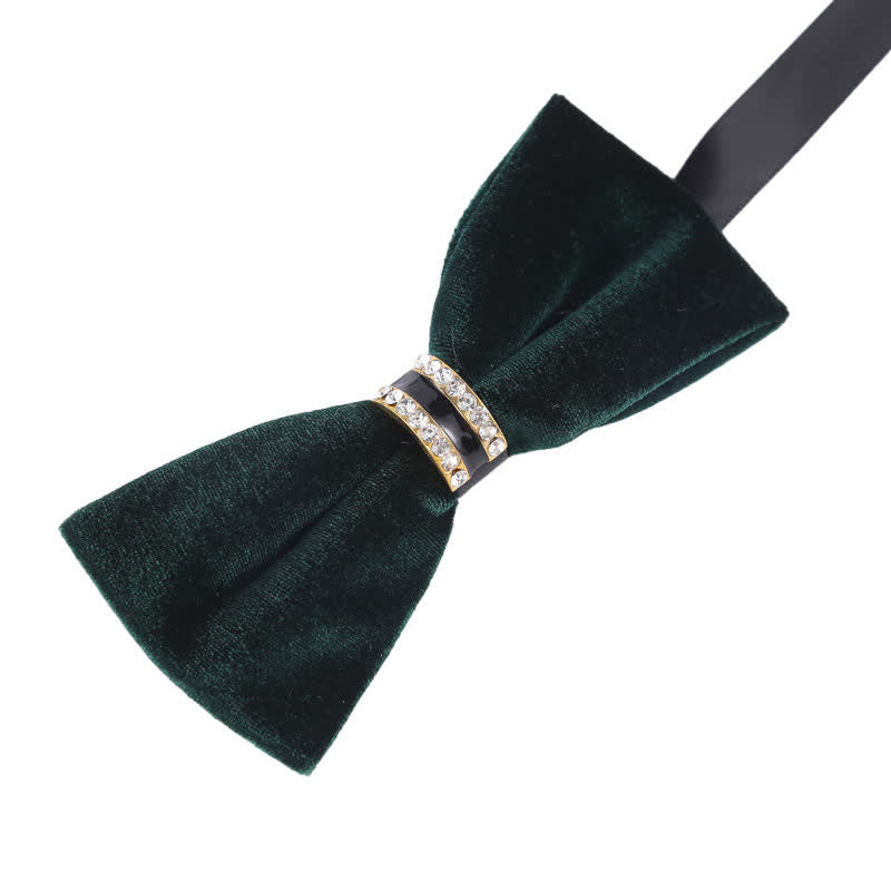 Men's Luxury Crystal Velvet Plain Bow Tie