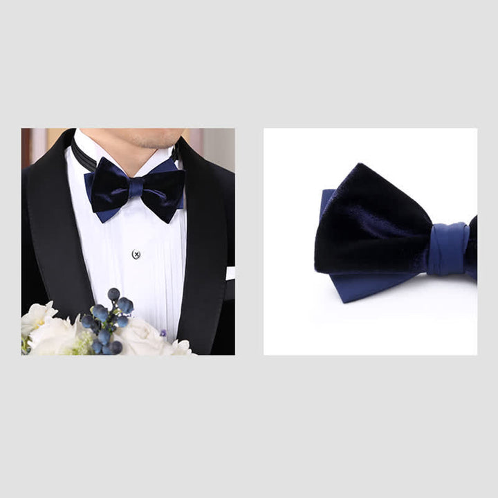 Men's Velvet Double Layers Bow Tie