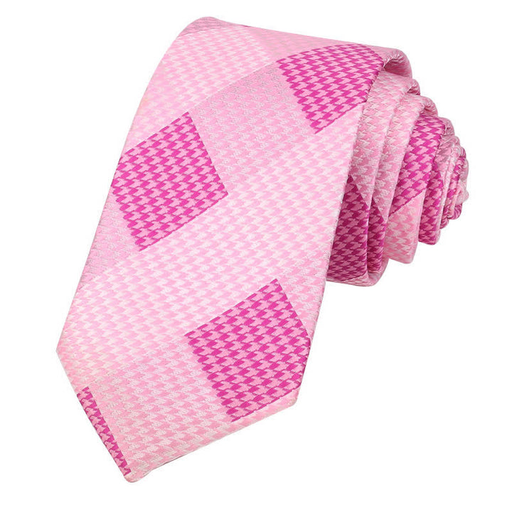 Men's Visual Patchwork Large Check Necktie