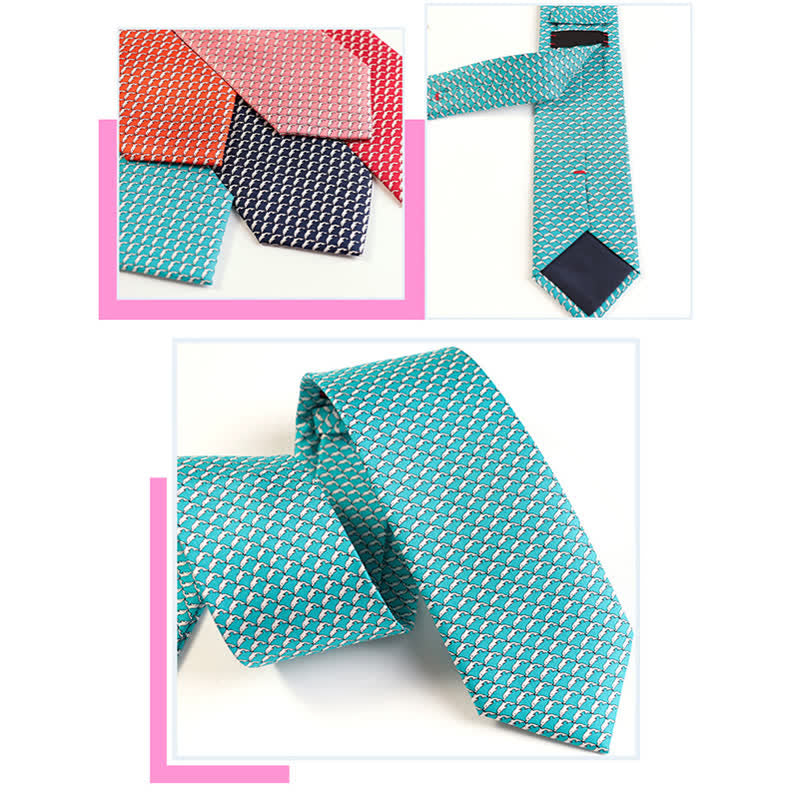 Men's Dancing Animal Motifs Pure Silk Necktie - image 19