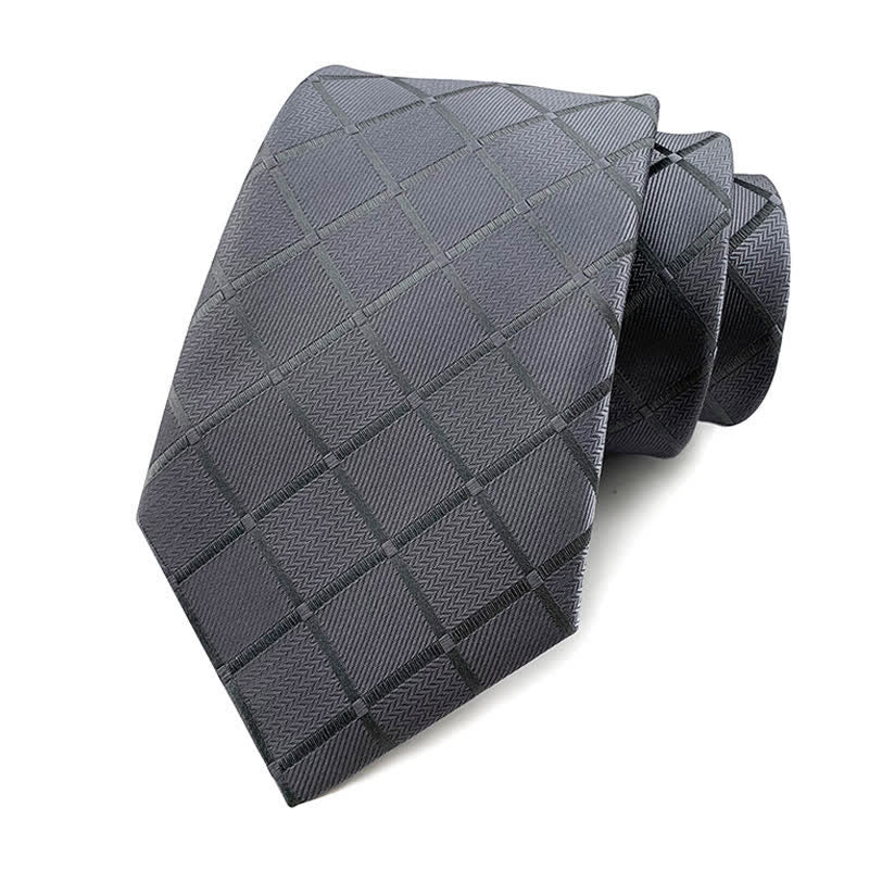 Men's Skinny Tuxedo Suit Plaid Necktie