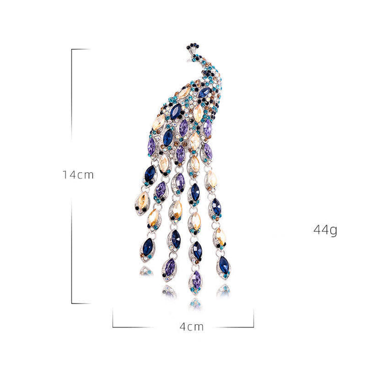 Women's Grazioso Peacock Fringe Brooch