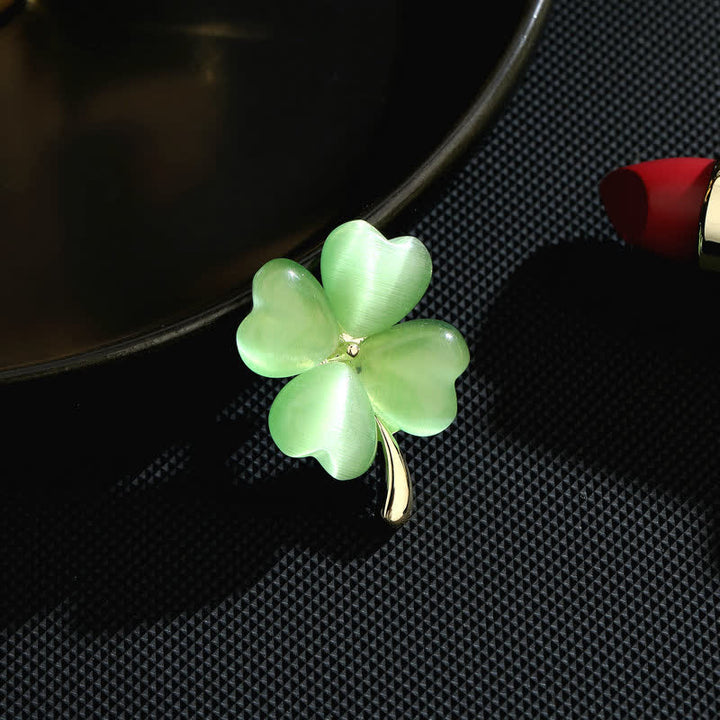 Women's Lucky Four-Leaf Clovers Brooch