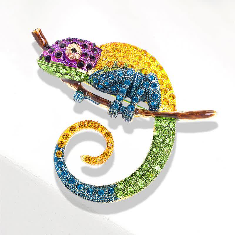 Women's Colorful Chameleon Lizard Brooch