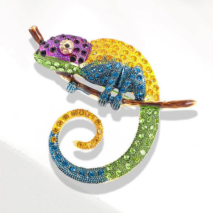 Women's Colorful Chameleon Lizard Brooch