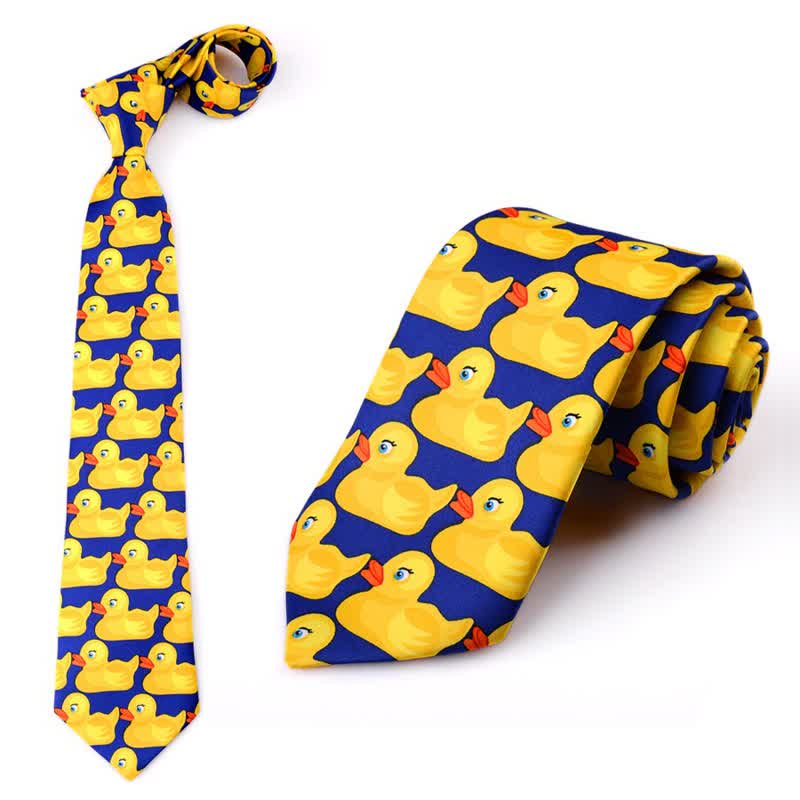 Men's Funny Yellow Barney Duck Necktie