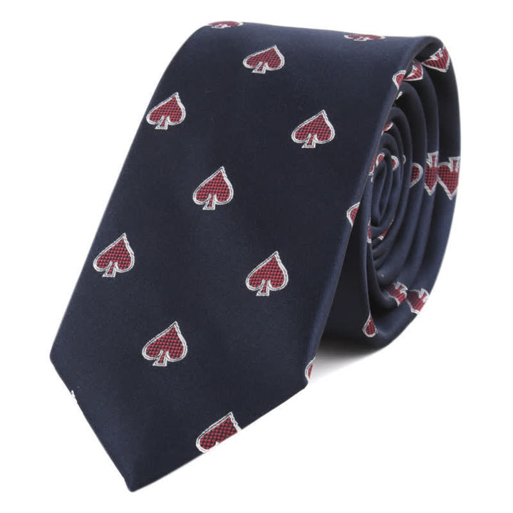 Men's Animals Poker Motifs Necktie - Deep Blue Poker - image 11