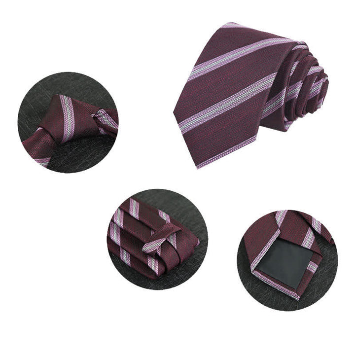 Men's Modern Textured Striped Necktie