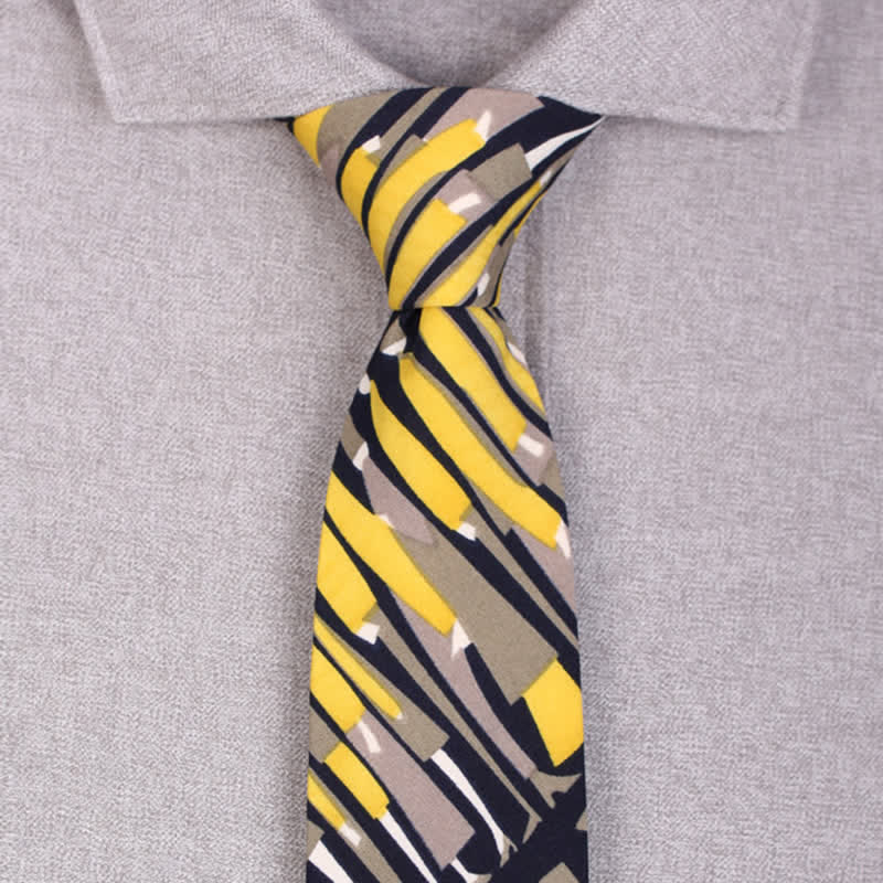 Men's Black & Yellow Crowds Necktie - image 1