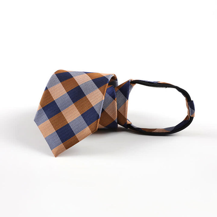 Men's Blend Color Zipper Tie Plaid Necktie - image 1