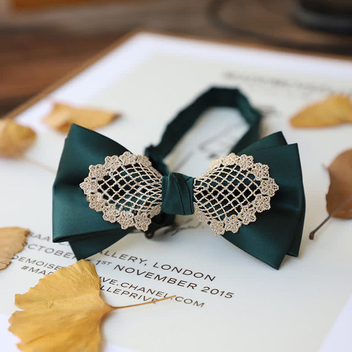 Men's Elegant Flower Lace Bow Tie